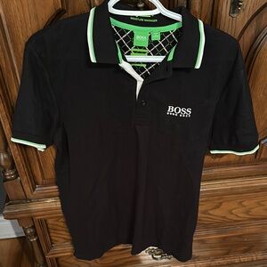 Hugo Boss Black Polo with Green Trim
